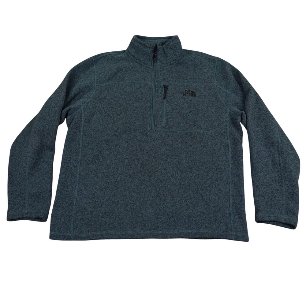 The North Face Gordon Lyons Fleece Pullover Mens XL‎ Blue Green 1/4 Zip Sweater